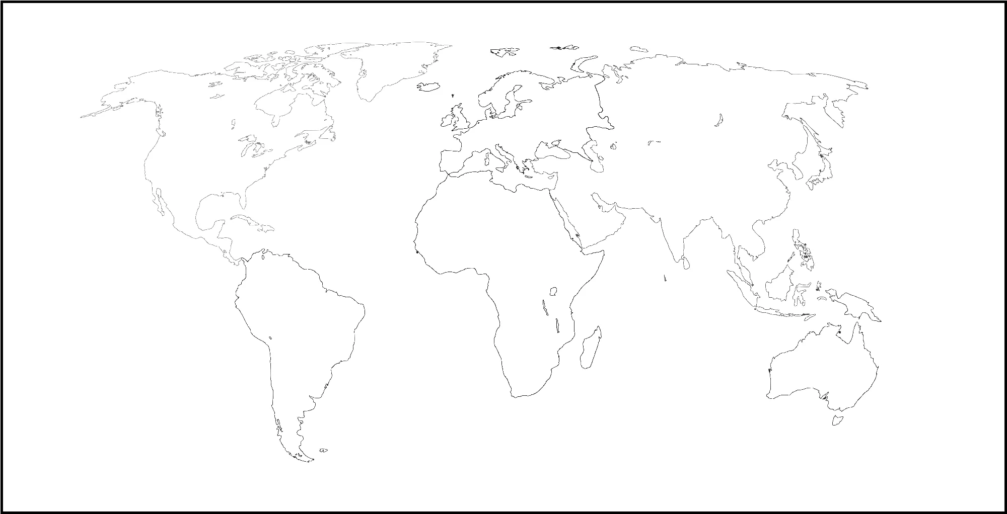 ▷【 Mapa de continentes 】» Con Nombres | Mudo | En blanco | Imprimir