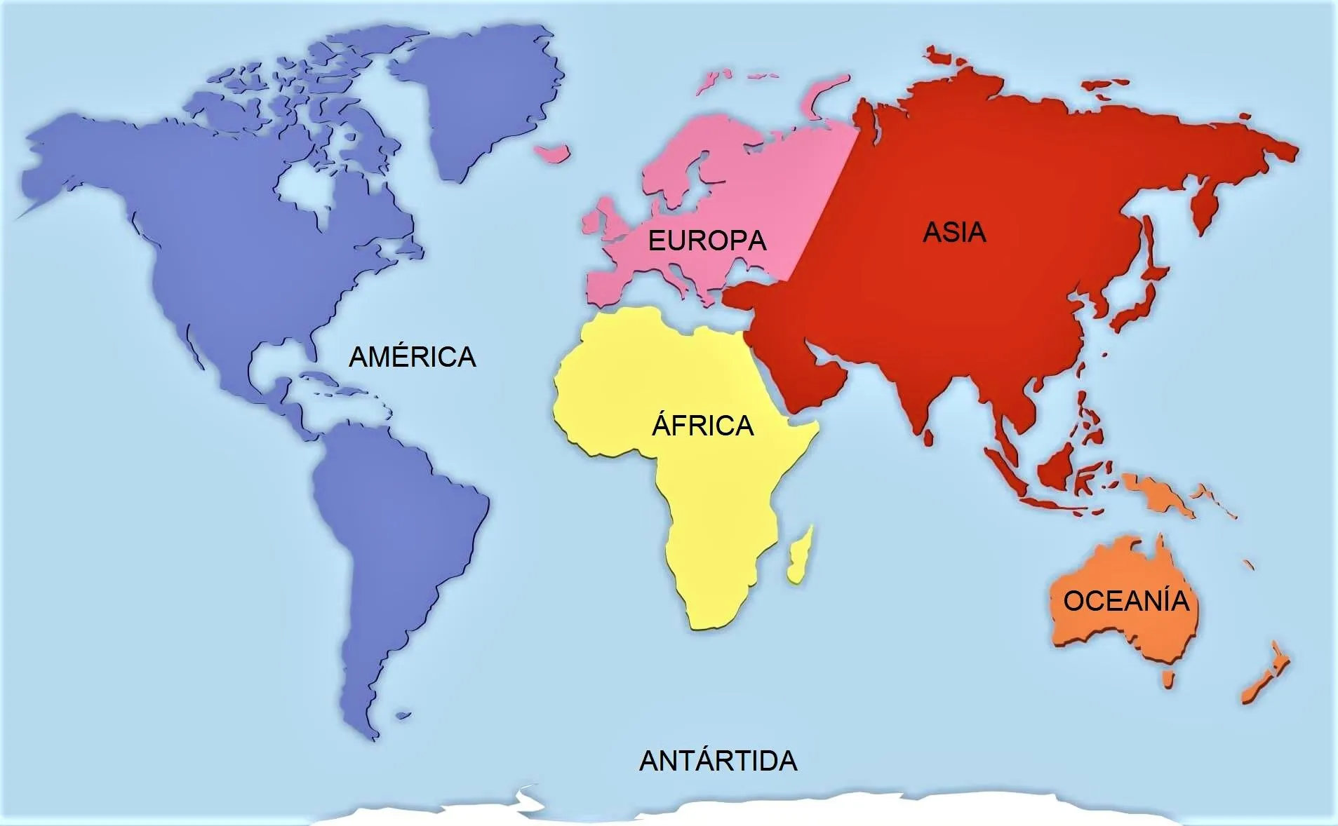 ▷【 Mapa de continentes 】» Con Nombres | Mudo | En blanco | Imprimir