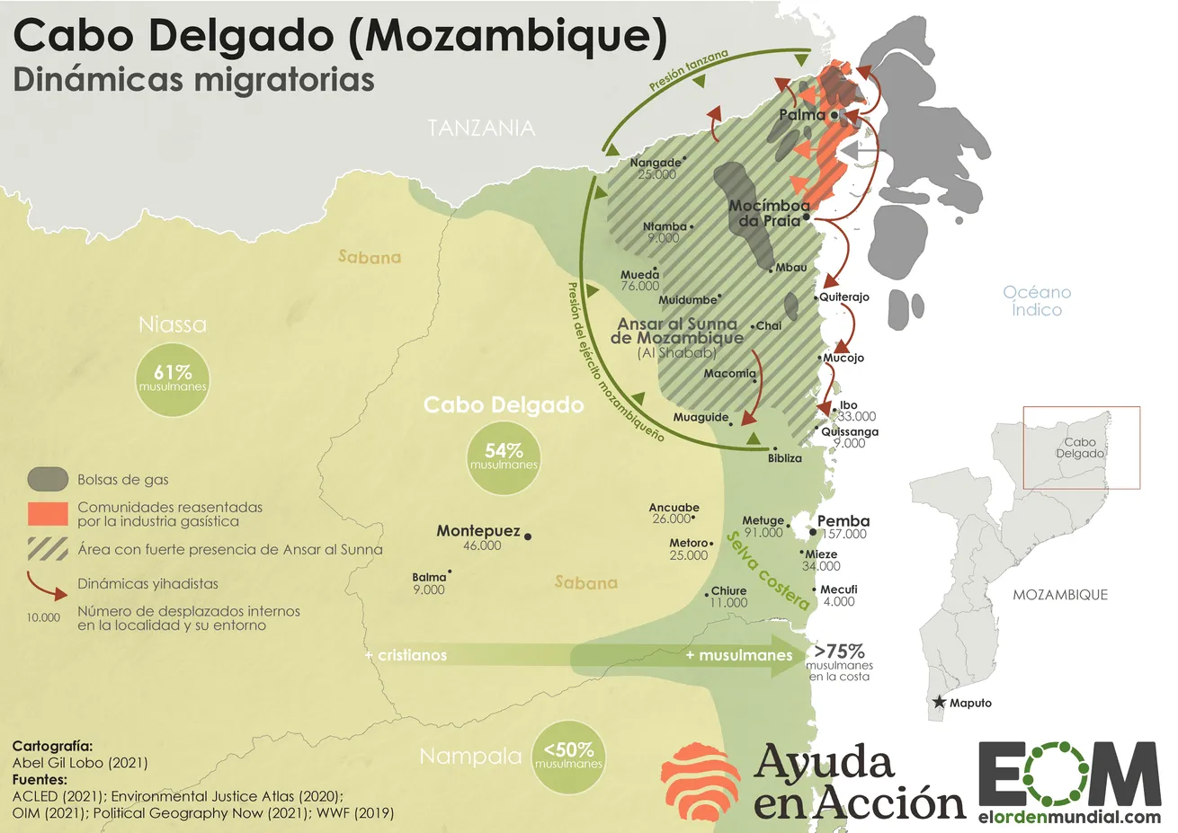 El mapa de la crisis de refugiados en Mozambique - Mapas de El Orden  Mundial - EOM