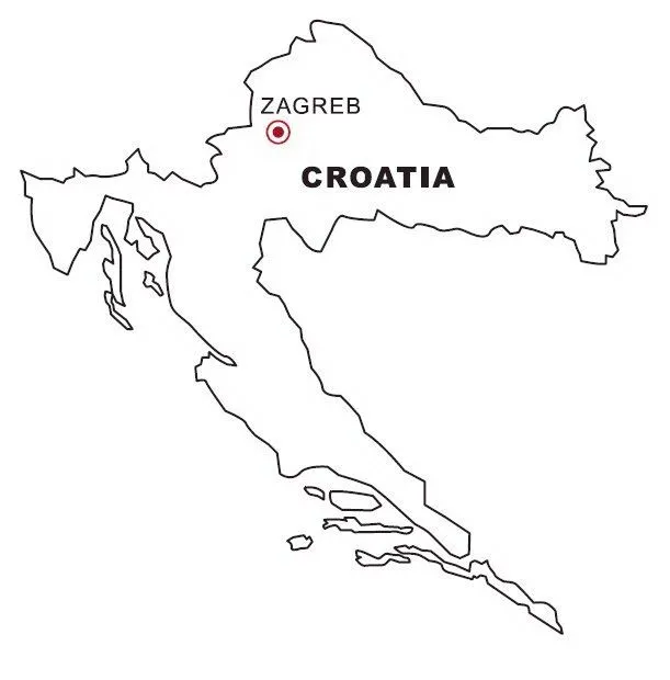 Mapa de Croacia para colorear ~ Dibujos para Colorear Infantil