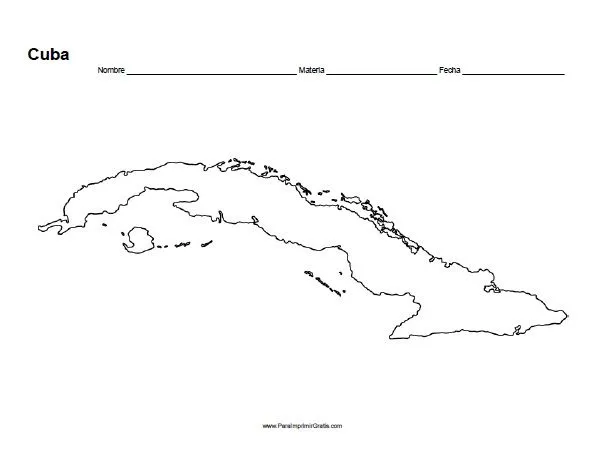 Mapa de Cuba - Para Imprimir Gratis - ParaImprimirGratis.com