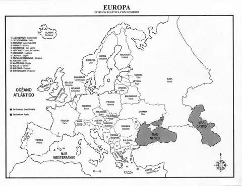 Mapa del continente europeo para colorear - Imagui