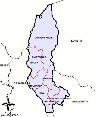 MAPA DEL DEPARTAMENTO DE AMAZONAS