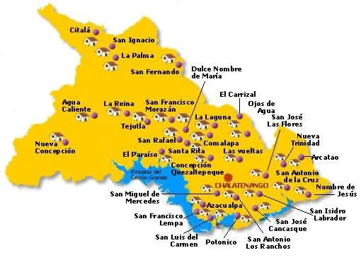 Mapa Departamento Chalatenango, El Salvador