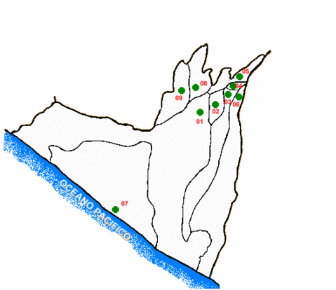 Mapa del departamento de Retalhuleu