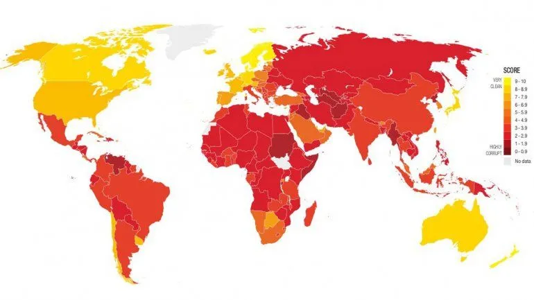 El mapa del día: cuáles son los países más corruptos del mundo ...