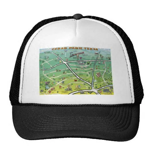 Mapa del dibujo animado de Tejas del parque del ce Gorros Bordados ...