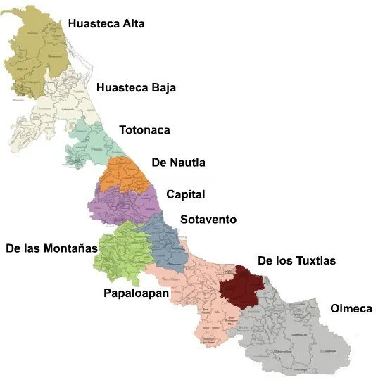 Mapa con division politica y nombres de veracruz - Imagui