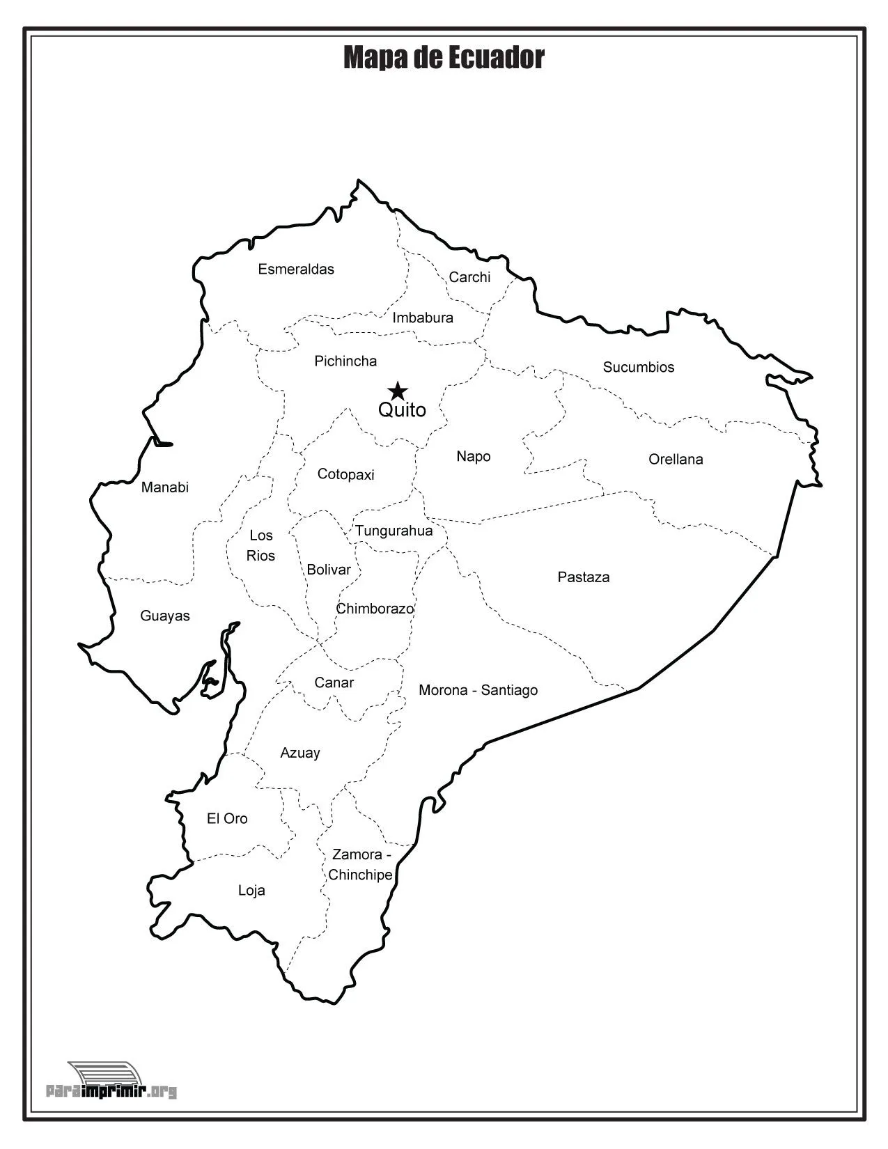 Mapa del ecuador para colorear por regiones - Imagui