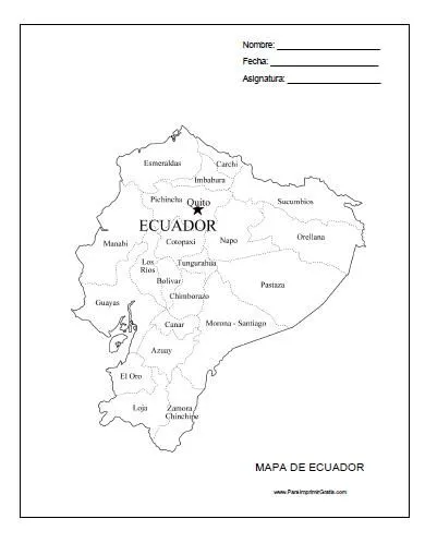 Mapa de Ecuador - Para Imprimir Gratis - ParaImprimirGratis.