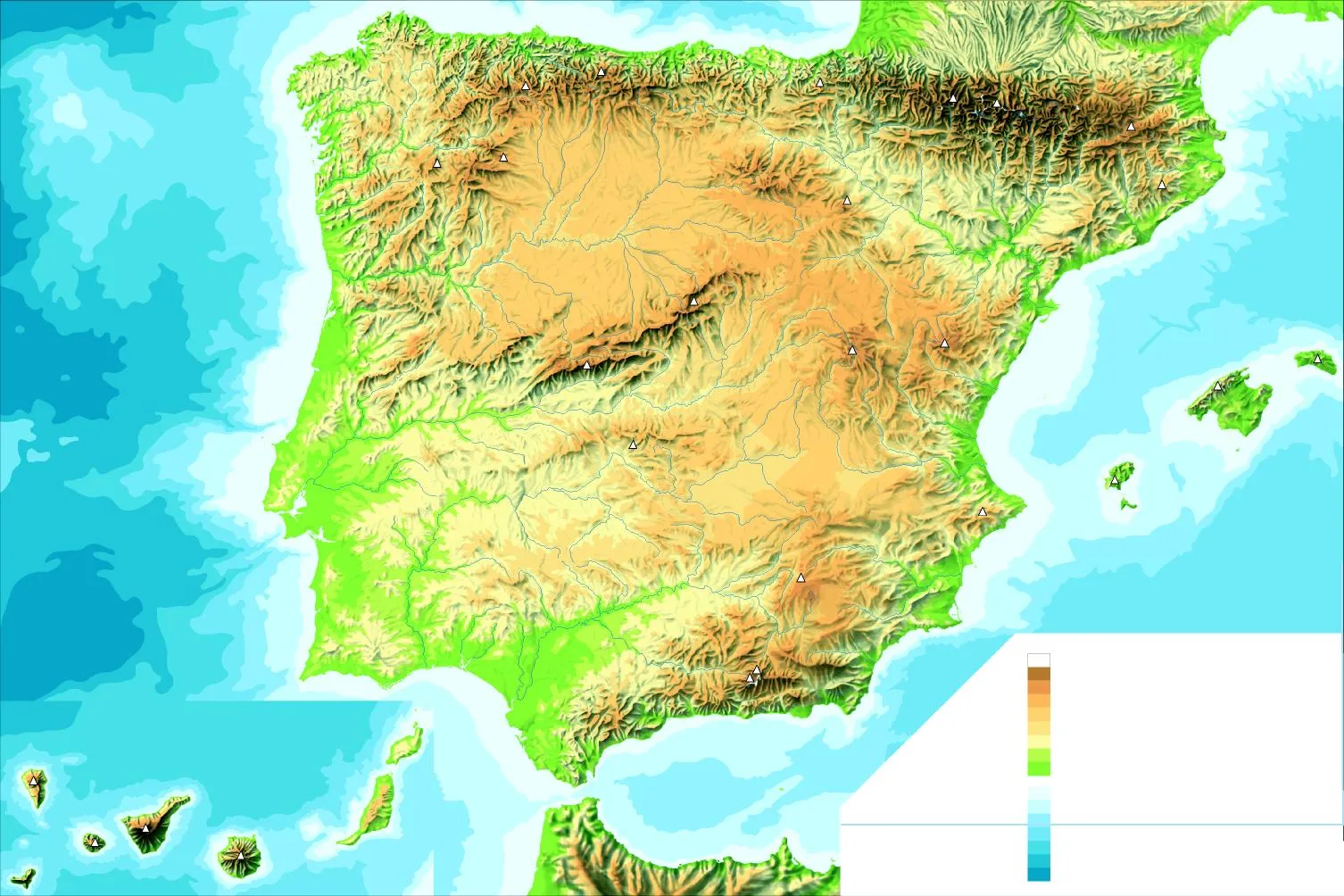 mapa-espana-fisico-mudo | laclasedeptdemontse