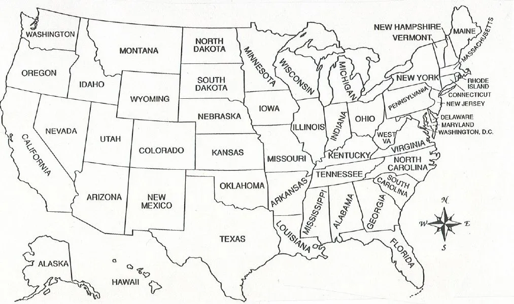 Mapa-estados-unidos-para-colorear-2 | laclasedeptdemontse