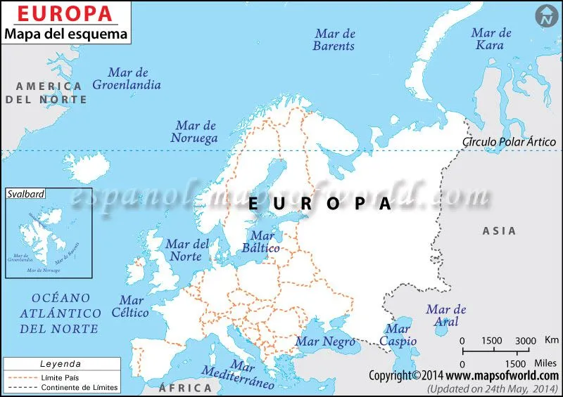 Mapa de Europa en Blanco | Mapa en Blanco de Europa