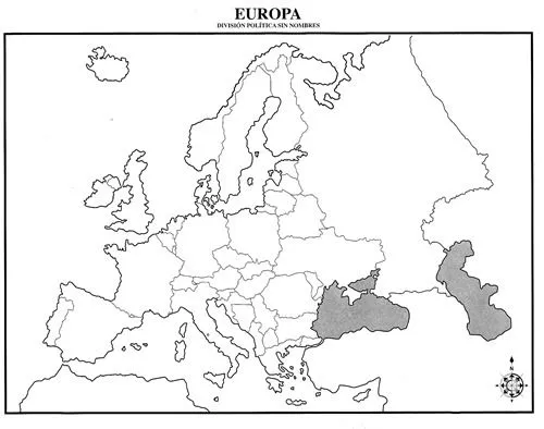 Mapa de Europa con división política sin nombres - Pulso Digital