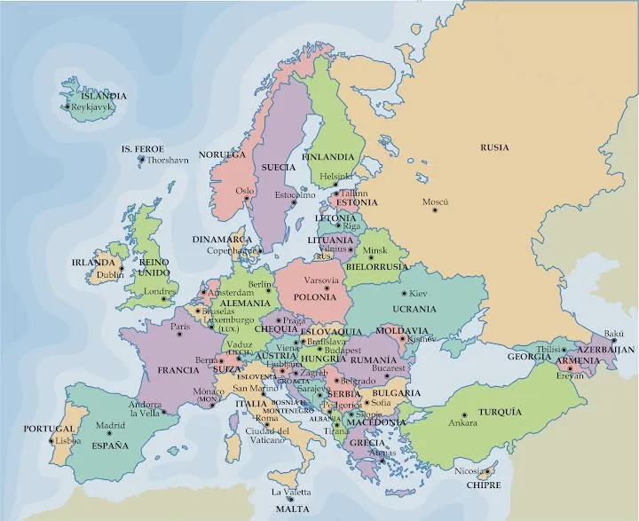 Mapa politico de europa - Imagui