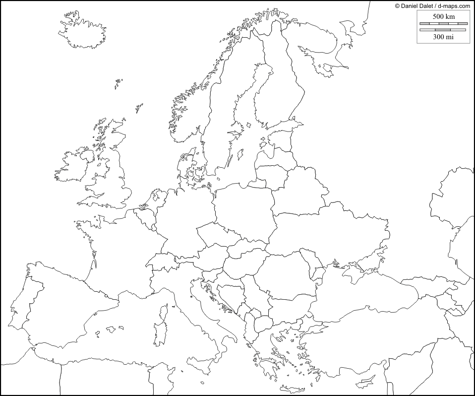 Mapa De Europa Politico Mudo Para Imprimir