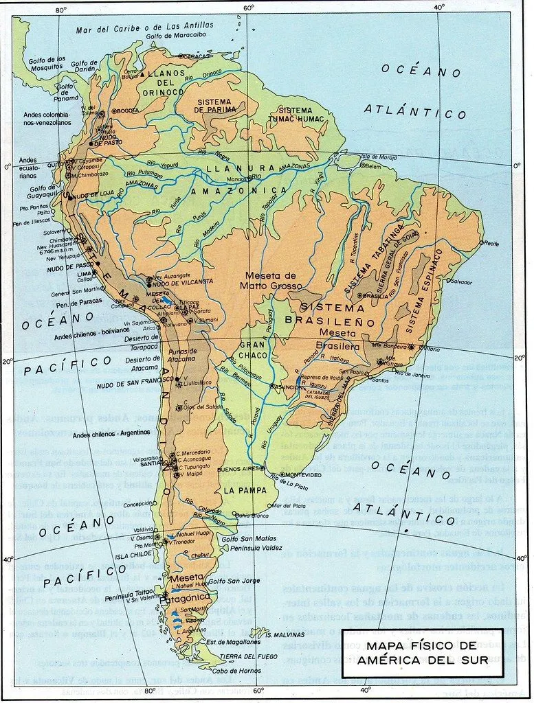 Mapa Físico de América del Sur | Flickr - Photo Sharing!