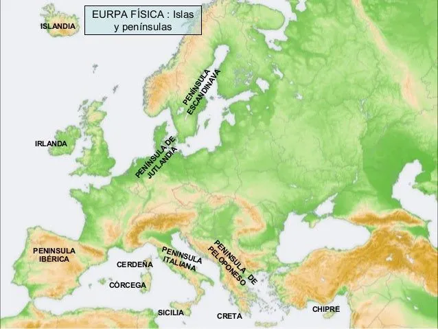 Mapa físico de Europa