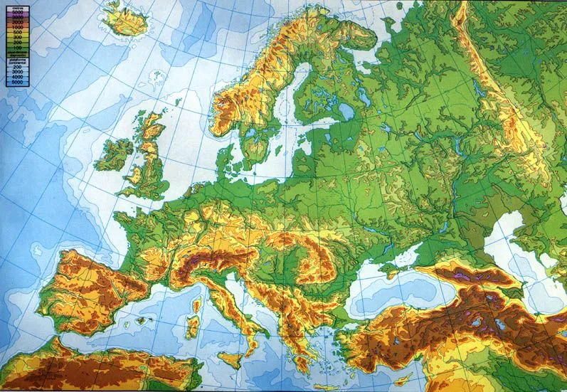 Mapa fisico de europa - Imagui