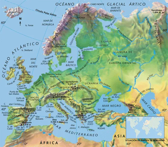 Mapa fisico de europa para imprimir - Imagui