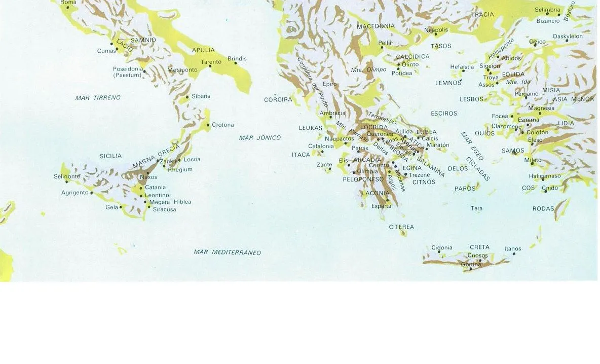 MAPA FÍSICO DE GRECIA