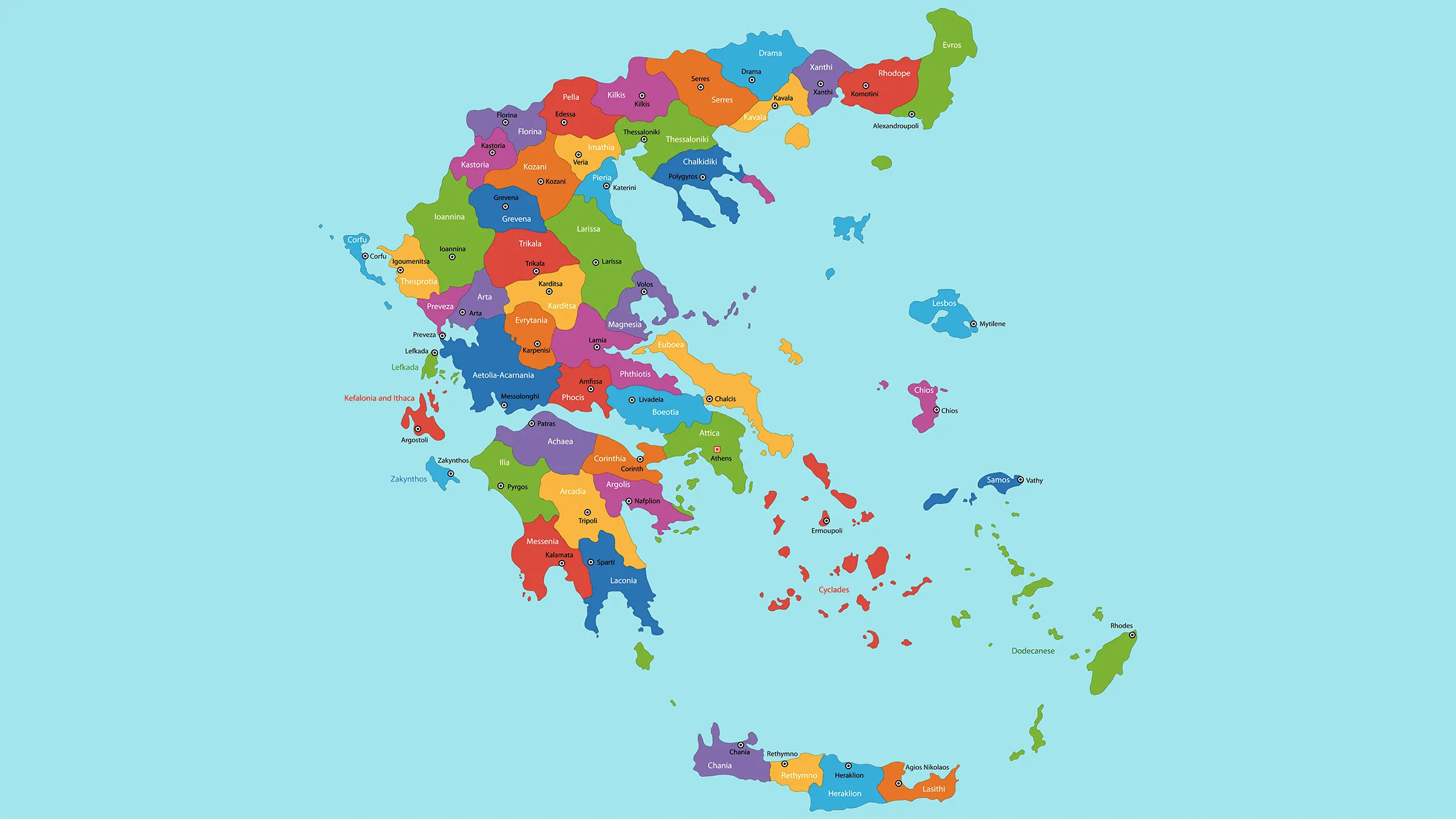 Mapa fisico de Grecia