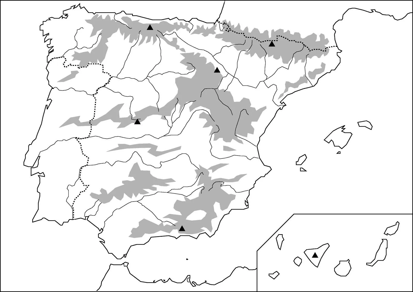 Mapa físico mudo | laclasedeptdemontse