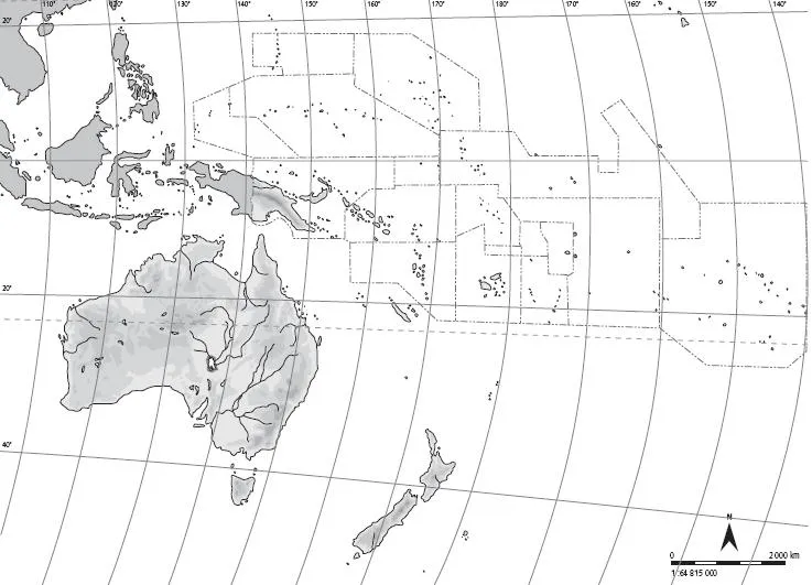 Mapa fisico de oceania mudo para imprimir - Imagui