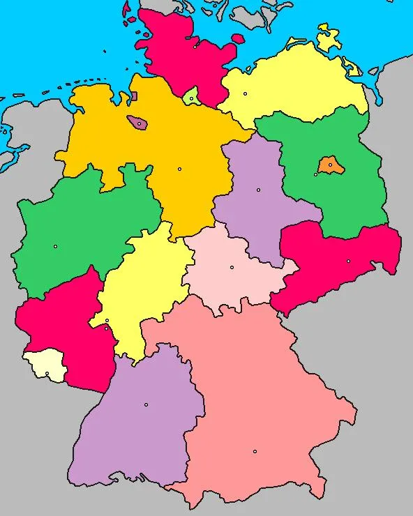 Mapa físico y político de Alemania Mapa de ciudades y ríos de ...