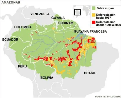 Mapa geográfico del Amazonas ~ Animales del Amazonas