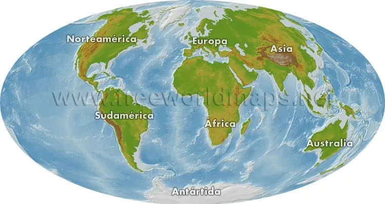 Mapa geográfico del mundo, Hammer proyección