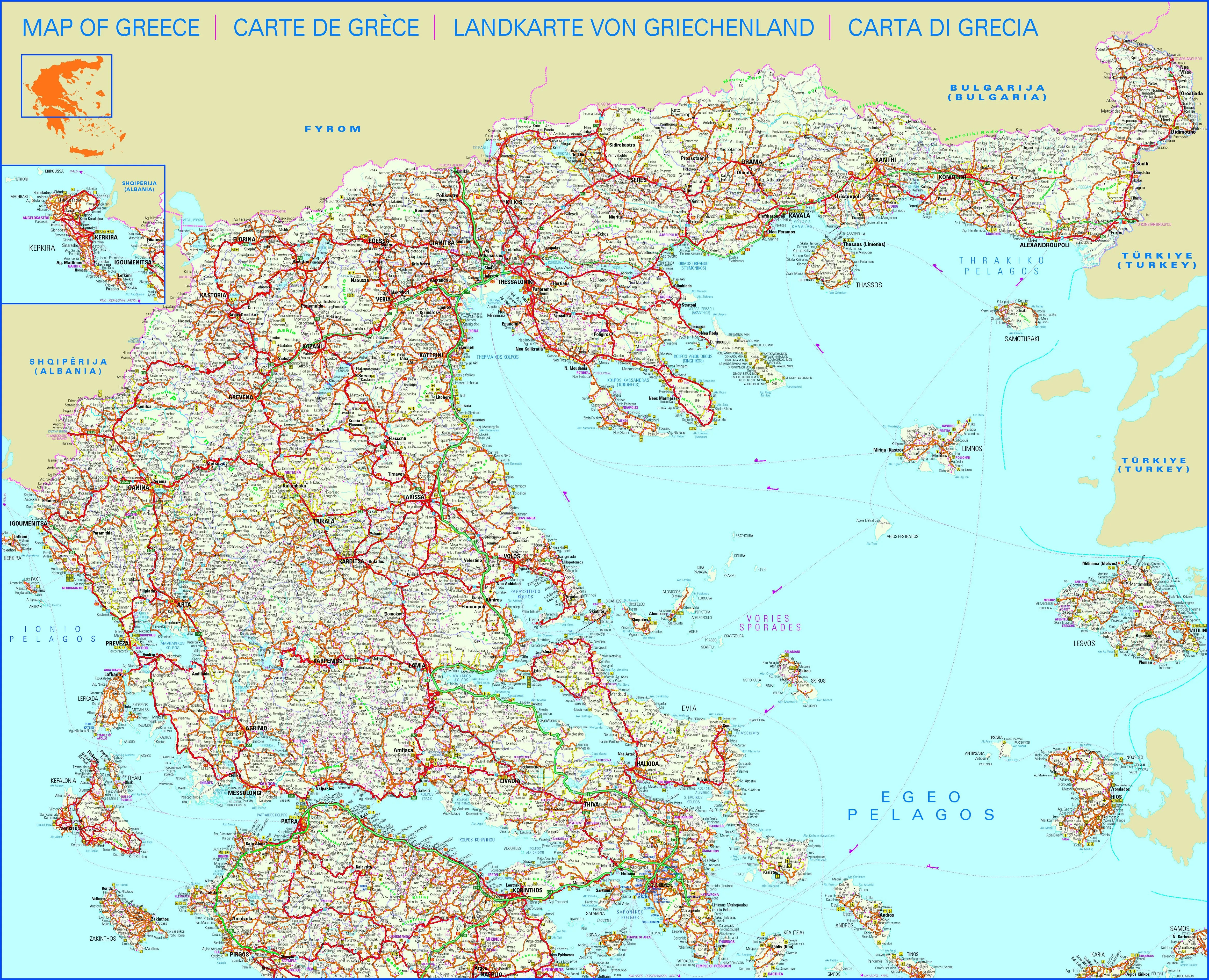 Mapa de Grecia - grecotour.