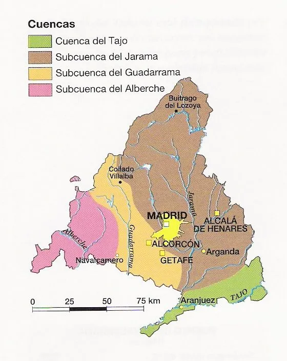 Mapa Hidrológico Comunidad de Madrid