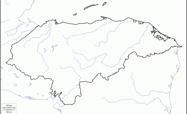 Mapa de Honduras para colorear