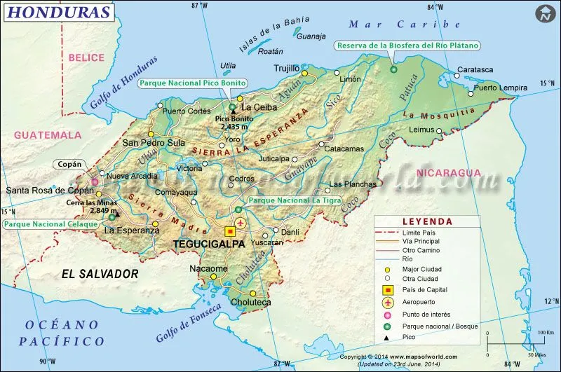 Mapa de Honduras | Honduras Mapa