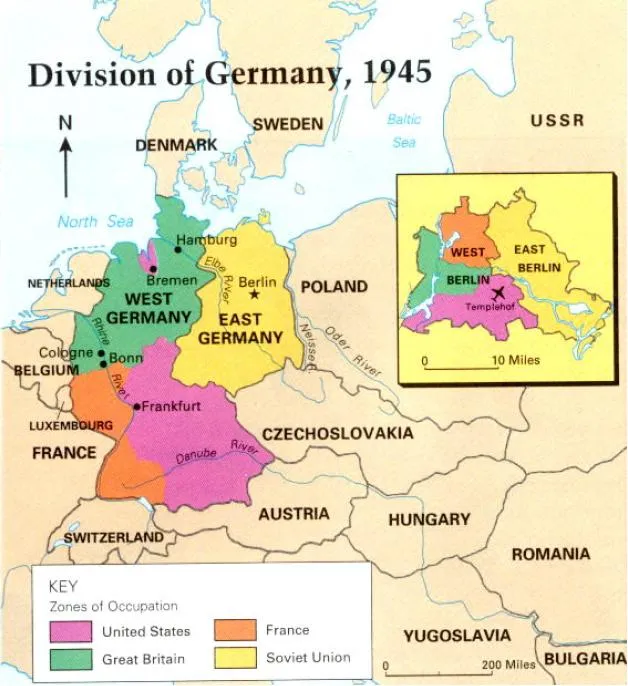 Mapa para imprimir de Alemania Mapa de Alemania: División alemana ...