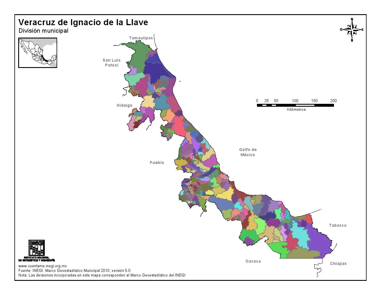 Mapa para imprimir de Veracruz Mapa mudo de municipios de Veracruz ...