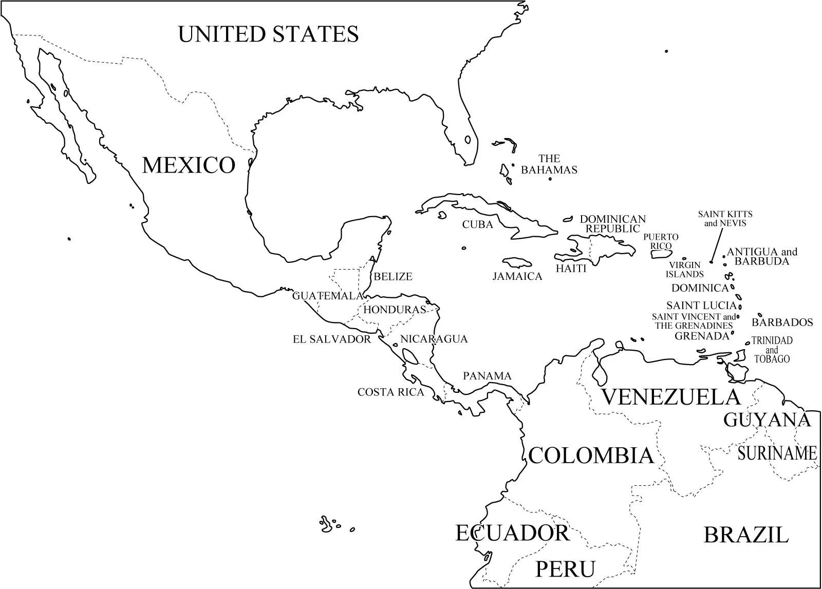 Mapa interactivo de América Central Países de América Central ...