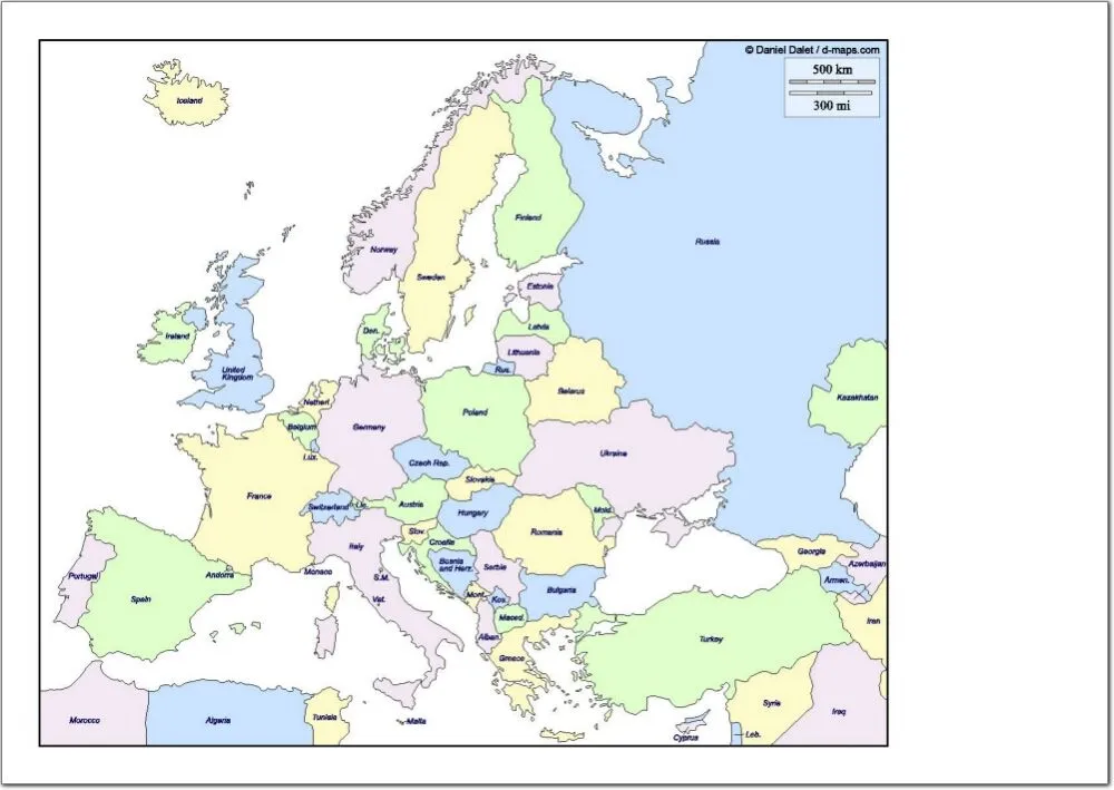 Mapa interactivo de Europa Países de Europa. Dibujos para pintar ...