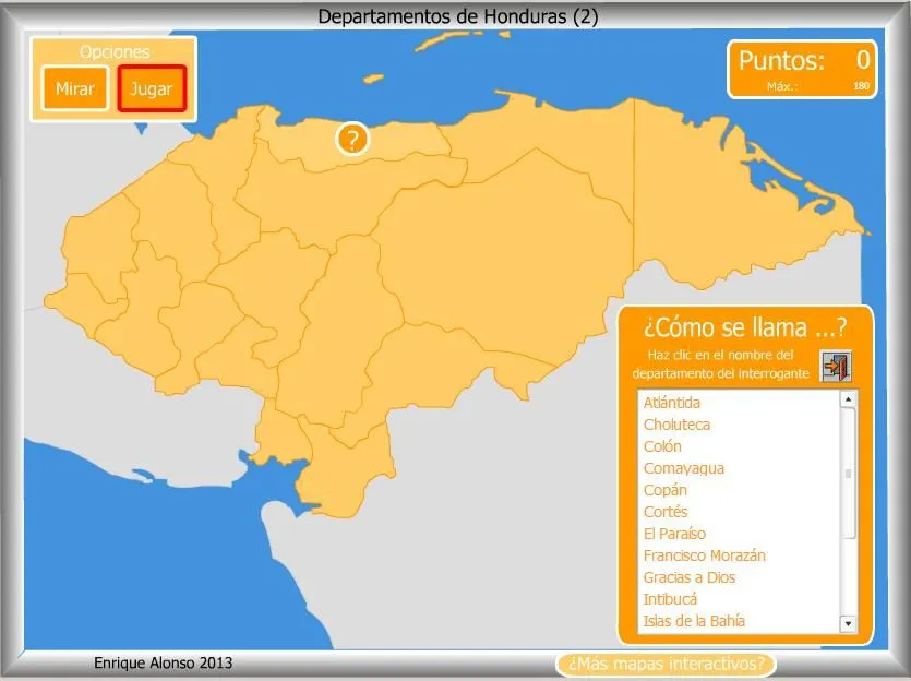 Mapa interactivo de Honduras Departamentos de Honduras. Puzzle ...