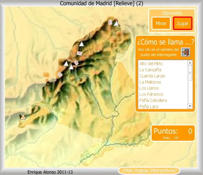 Mapa interactivo de Madrid Relieve de la Comunidad de Madrid ...