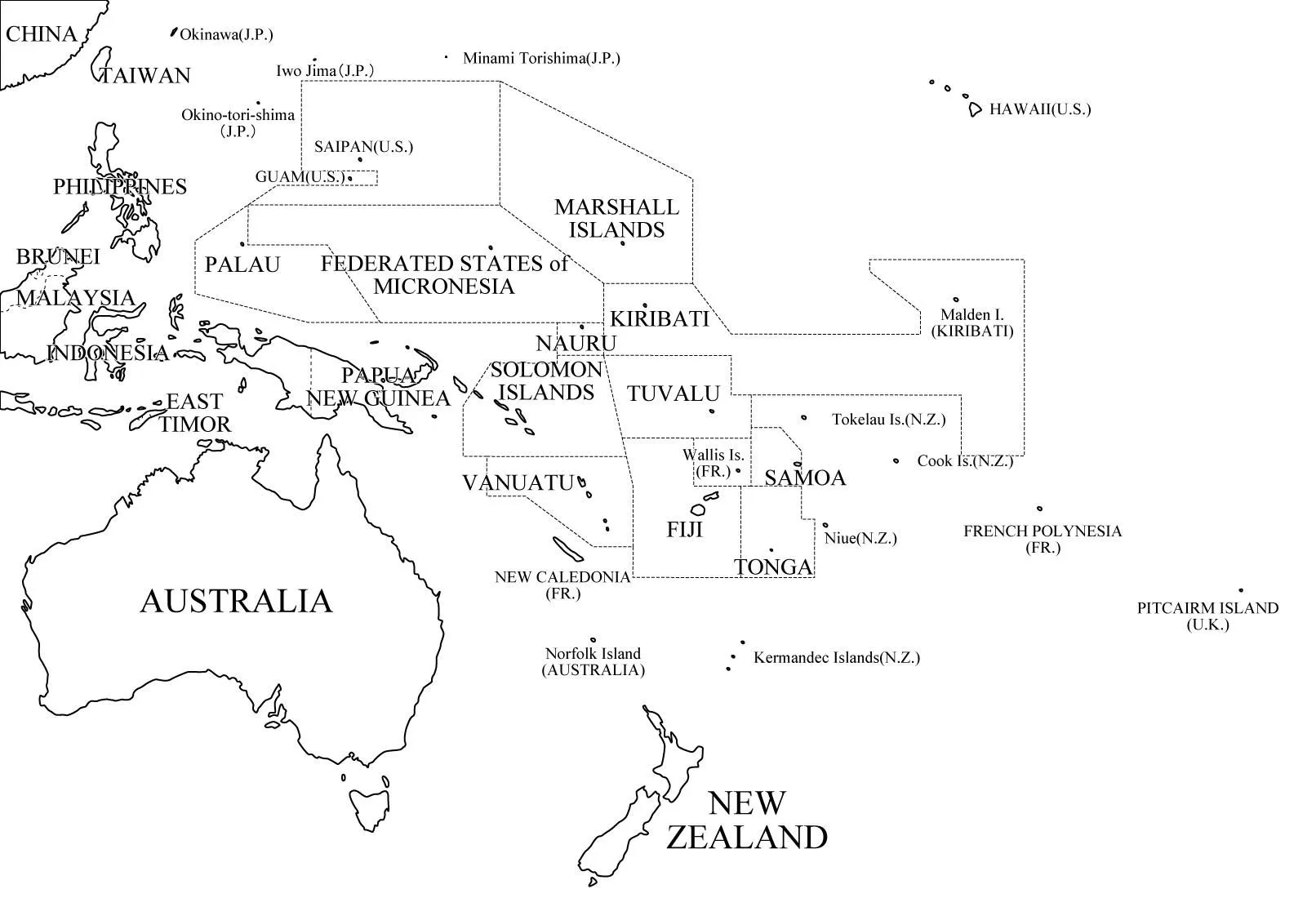 Mapa interactivo de Oceanía Países y territorios de Oceanía ...