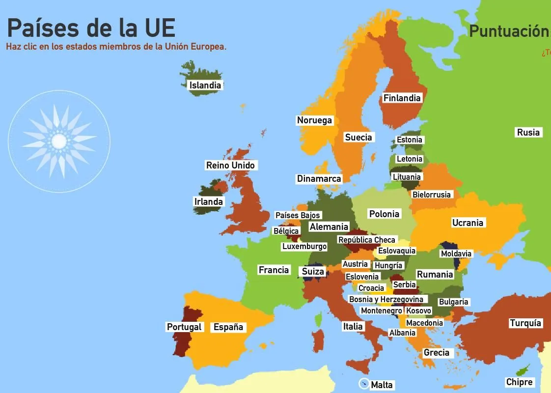 Mapa interactivo de la Unión Europea Estados de la Unión Europea ...