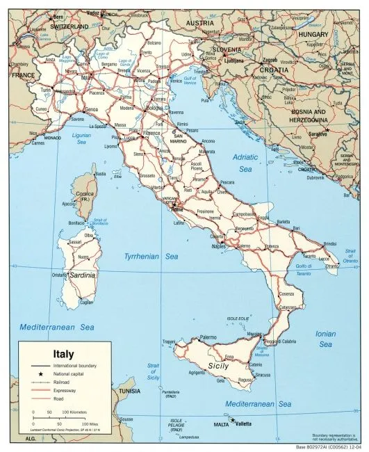 Mapa de Italia - Viajar a Italia