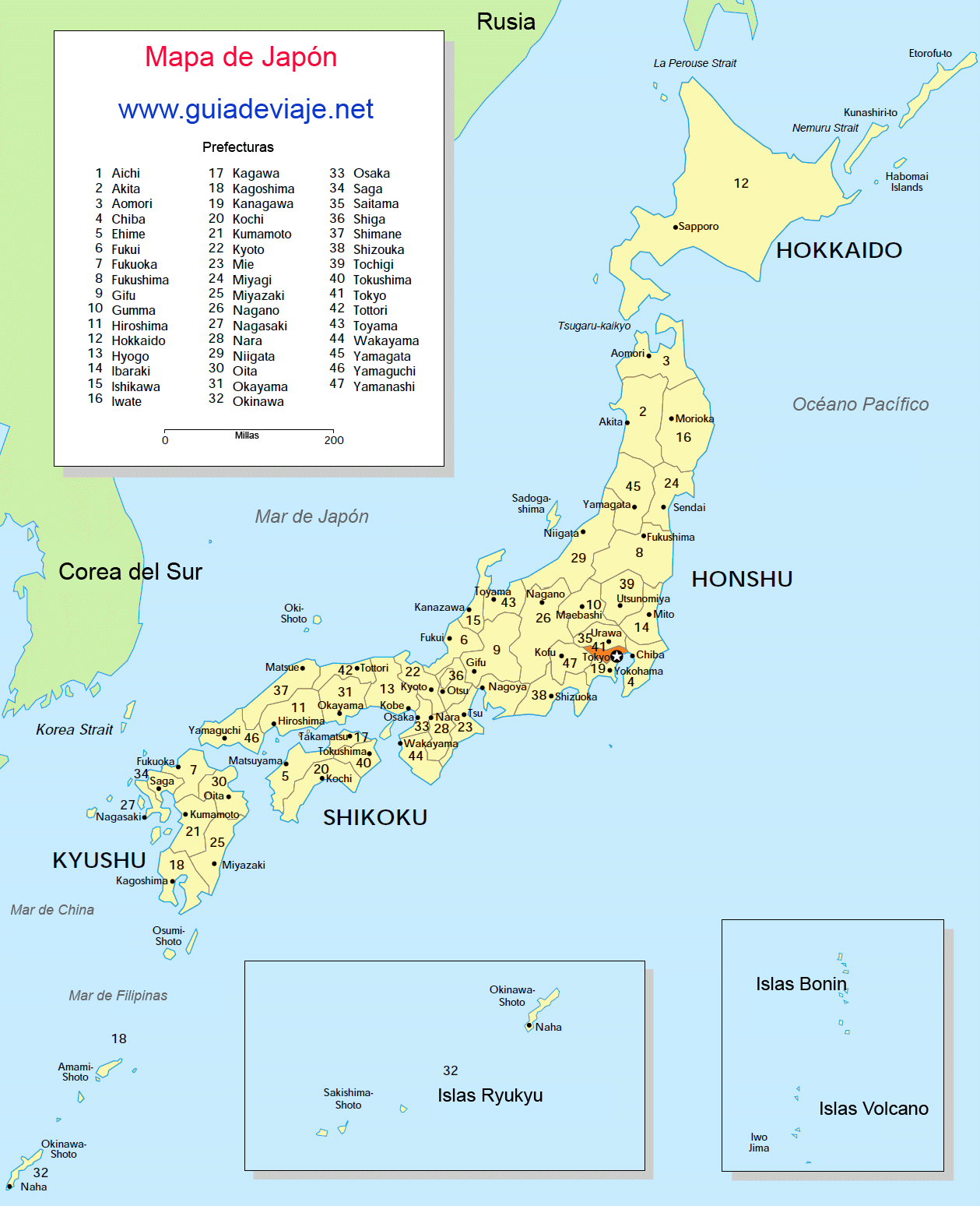 Mapa de Japón