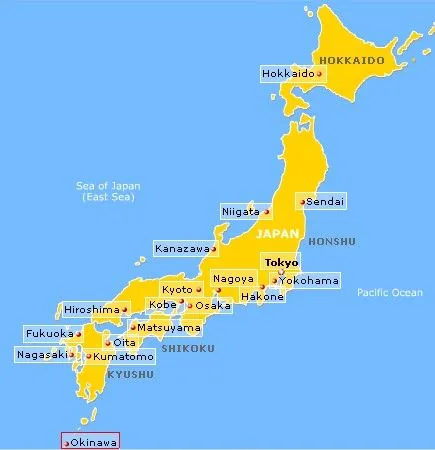 Mapa de japon - Imagui