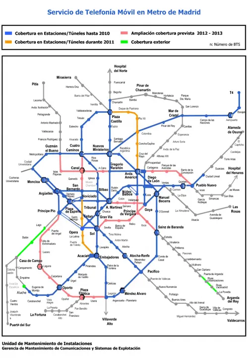 El nuevo mapa del Metro en cobertura del teléfono móvil - Cronica ...