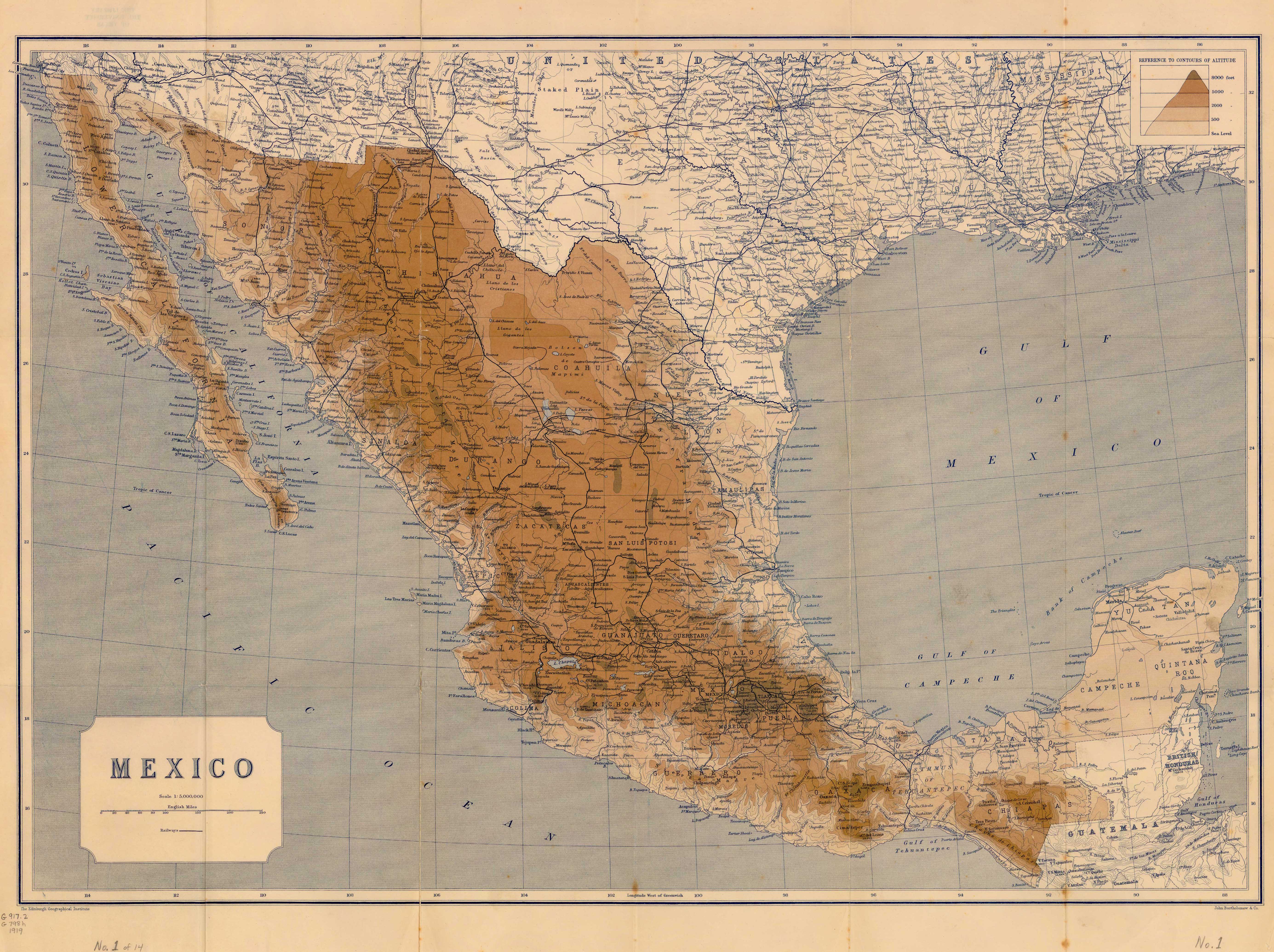 Mapa de México 1919 - Tamaño completo