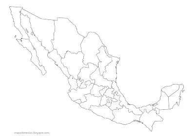 Mapa de Mexico: Mapa de Mexico en Blanco y Negro