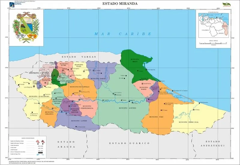 Mapa del estado miranda - Imagui